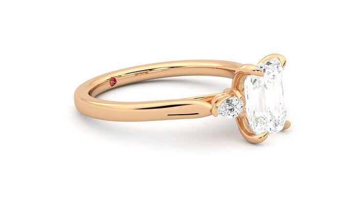 Taylor & Hart Faith Emerald Engagement Ring 360 degree image 7
