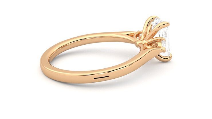 Taylor & Hart Faith Emerald Engagement Ring 360 degree image 11