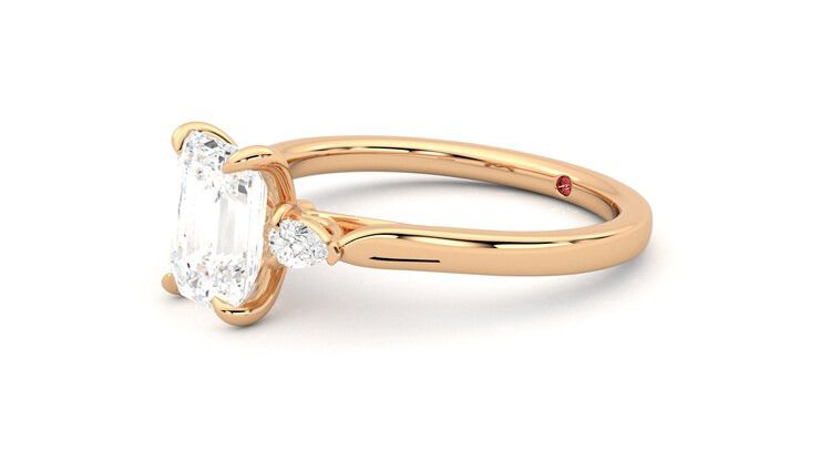 Taylor & Hart Faith Emerald Engagement Ring 360 degree image 23