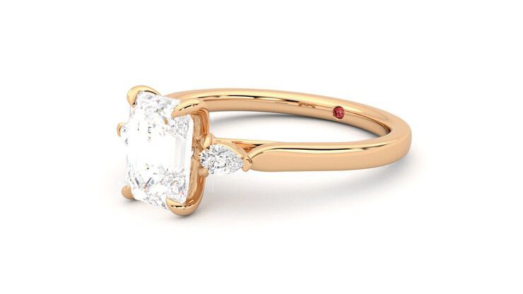 Taylor & Hart Faith Emerald Engagement Ring 360 degree image 24