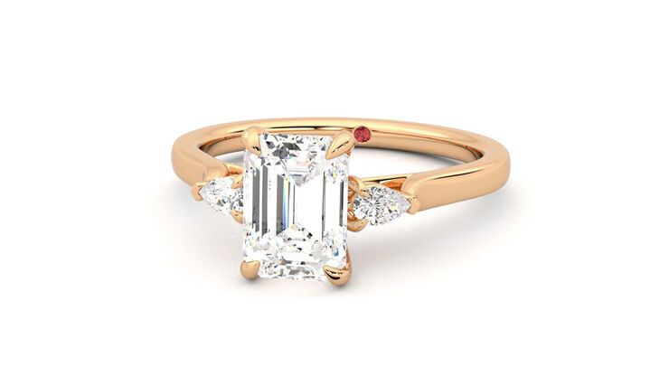 Taylor & Hart Faith Emerald Engagement Ring 360 degree image 27
