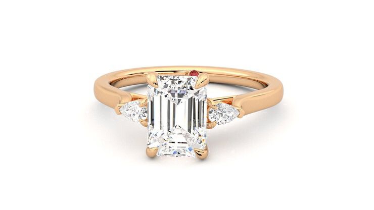 Taylor & Hart Faith Emerald Engagement Ring 360 degree image 28