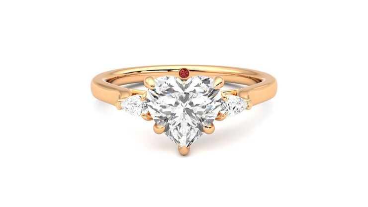 Taylor & Hart Faith Heart Engagement Ring 360 degree image 0