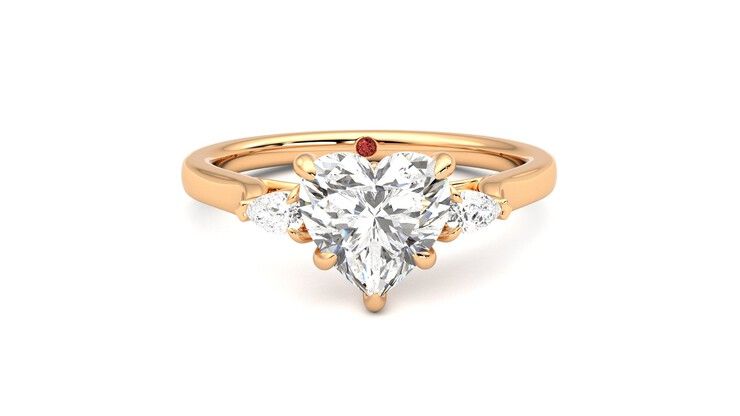 Taylor & Hart Faith Heart Engagement Ring 360 degree image 1