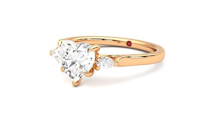Taylor & Hart Faith Heart Engagement Ring 360 degree image 25