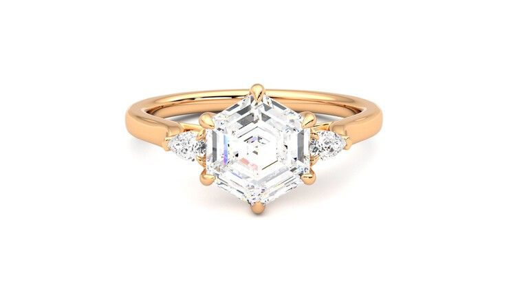 Taylor & Hart Faith Hexagonal Engagement Ring 360 degree image 1