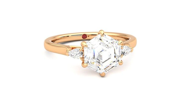 Taylor & Hart Faith Hexagonal Engagement Ring 360 degree image 3
