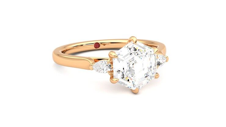 Taylor & Hart Faith Hexagonal Engagement Ring 360 degree image 4