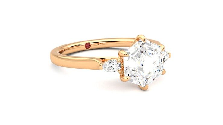 Taylor & Hart Faith Hexagonal Engagement Ring 360 degree image 5