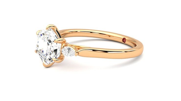 Taylor & Hart Faith Hexagonal Engagement Ring 360 degree image 22