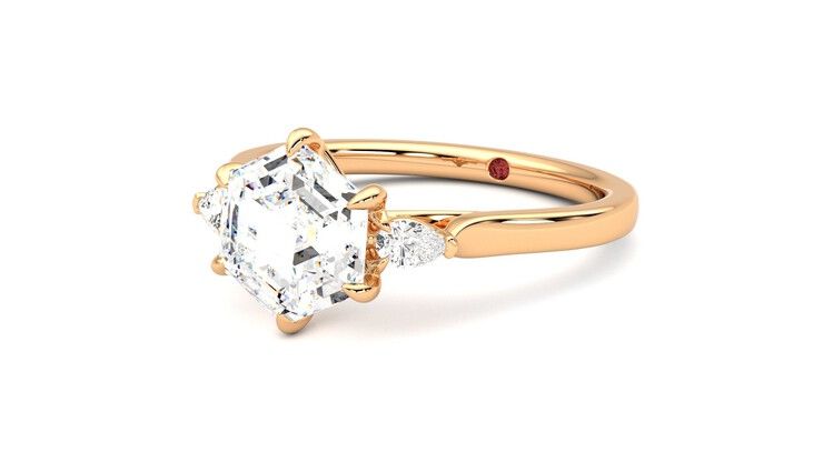 Taylor & Hart Faith Hexagonal Engagement Ring 360 degree image 24