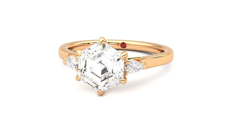 Taylor & Hart Faith Hexagonal Engagement Ring 360 degree image 26