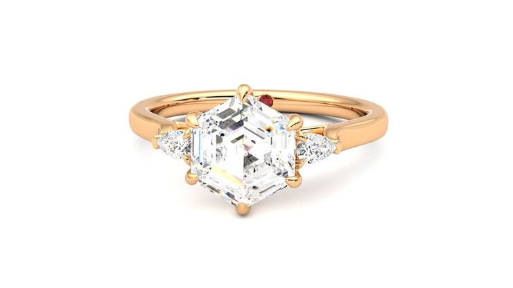 Taylor & Hart Faith Hexagonal Engagement Ring 360 degree image 27
