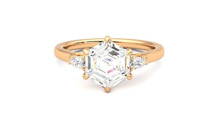 Taylor & Hart Faith Hexagonal Engagement Ring 360 degree image 28