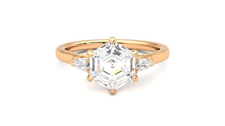 Taylor & Hart Faith Hexagonal Engagement Ring 360 degree image 29