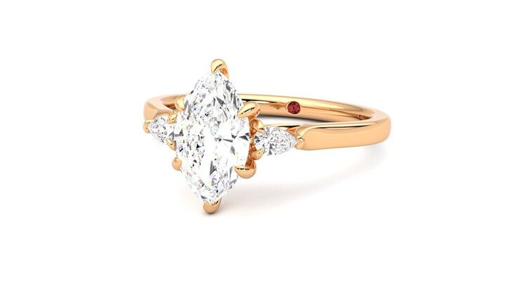 Taylor & Hart Faith Marquise Engagement Ring 360 degree image 26