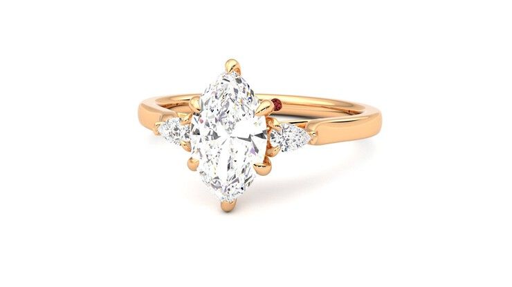 Taylor & Hart Faith Marquise Engagement Ring 360 degree image 27