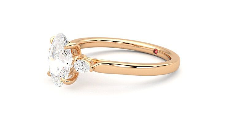Taylor & Hart Faith Oval Engagement Ring 360 degree image 23