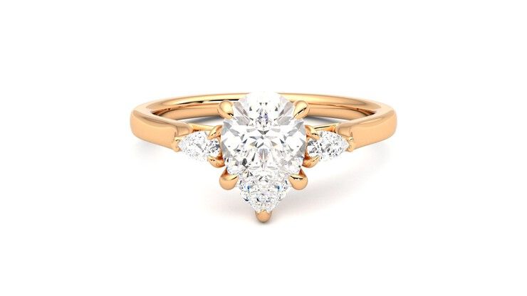 Taylor & Hart Faith Pear Engagement Ring 360 degree image 0