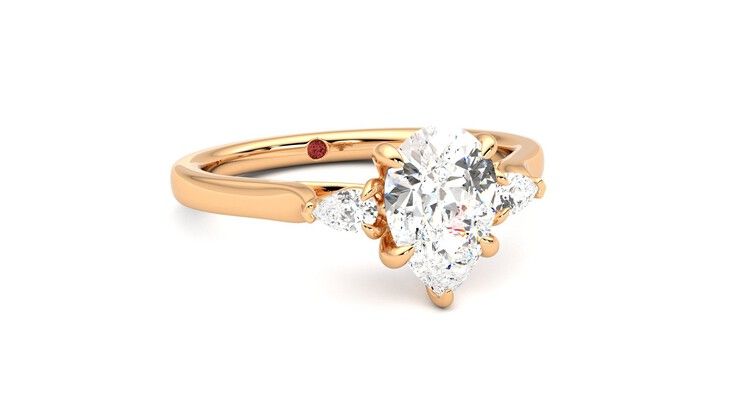 Taylor & Hart Faith Pear Engagement Ring 360 degree image 4
