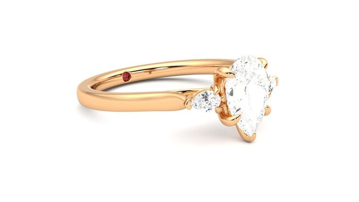 Taylor & Hart Faith Pear Engagement Ring 360 degree image 6