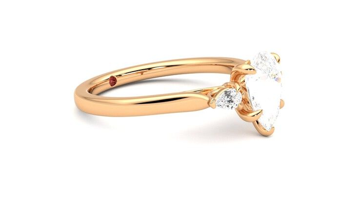 Taylor & Hart Faith Pear Engagement Ring 360 degree image 7