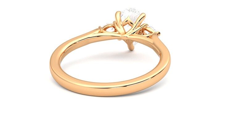 Taylor & Hart Faith Pear Engagement Ring 360 degree image 14