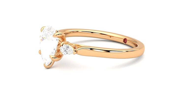Taylor & Hart Faith Pear Engagement Ring 360 degree image 23