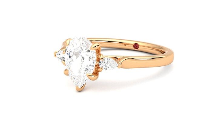 Taylor & Hart Faith Pear Engagement Ring 360 degree image 25