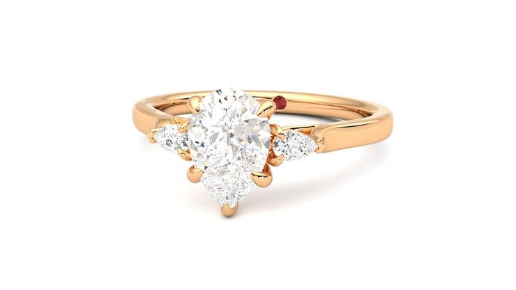 Taylor & Hart Faith Pear Engagement Ring 360 degree image 27