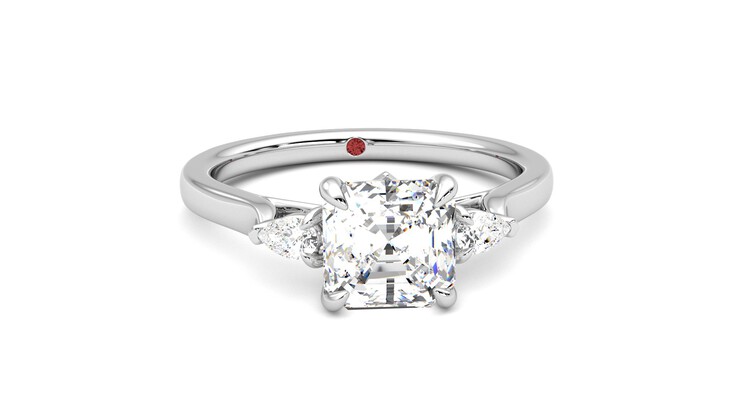 Taylor & Hart Faith Asscher Engagement Ring 360 degree image 2