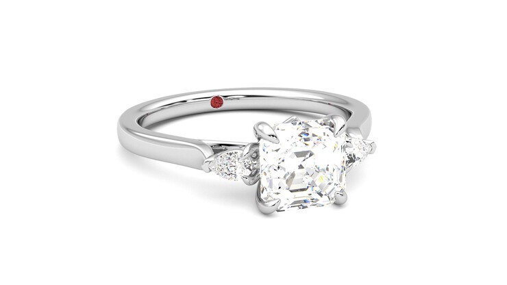 Taylor & Hart Faith Asscher Engagement Ring 360 degree image 4