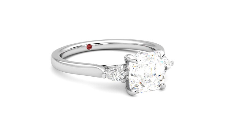 Taylor & Hart Faith Asscher Engagement Ring 360 degree image 5