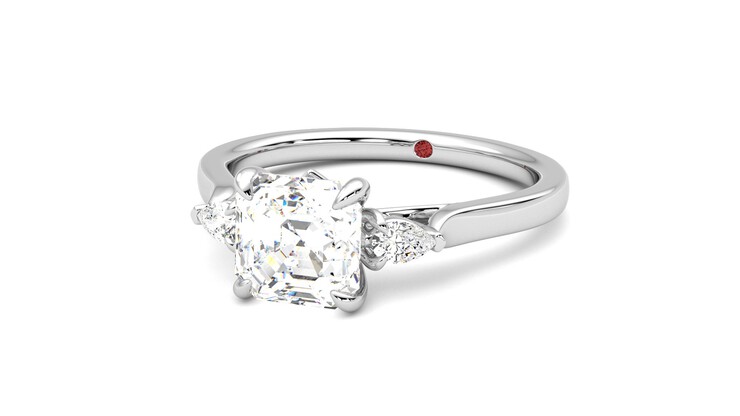 Taylor & Hart Faith Asscher Engagement Ring 360 degree image 26