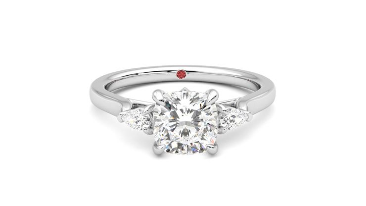Taylor & Hart Faith Cushion Engagement Ring 360 degree image 1