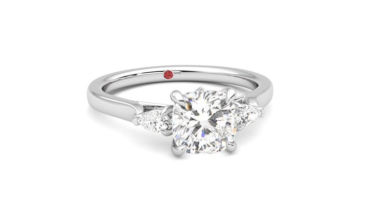 Taylor & Hart Faith Cushion Engagement Ring 360 degree image 3