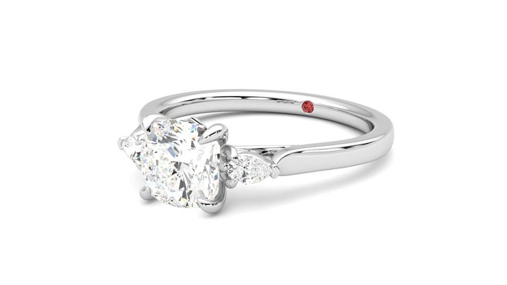 Taylor & Hart Faith Cushion Engagement Ring 360 degree image 25