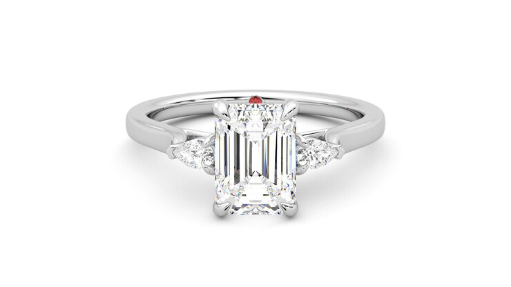 Taylor & Hart Faith Emerald Engagement Ring 360 degree image 0