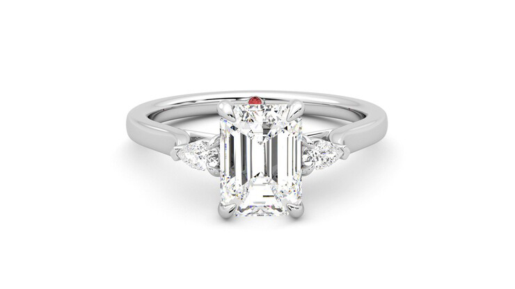 Taylor & Hart Faith Emerald Engagement Ring 360 degree image 1