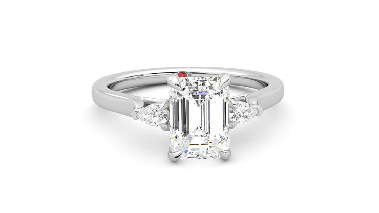 Taylor & Hart Faith Emerald Engagement Ring 360 degree image 2
