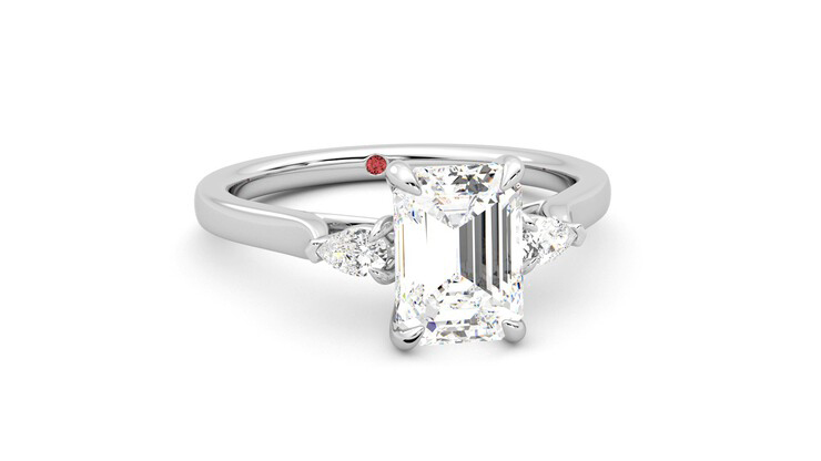 Taylor & Hart Faith Emerald Engagement Ring 360 degree image 3