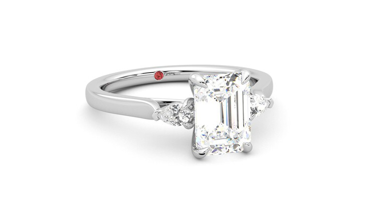 Taylor & Hart Faith Emerald Engagement Ring 360 degree image 4