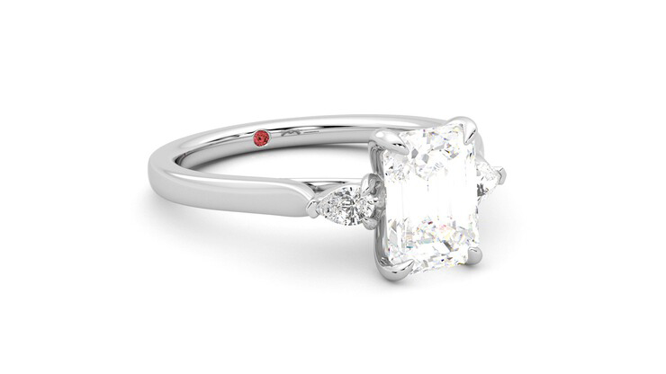 Taylor & Hart Faith Emerald Engagement Ring 360 degree image 5