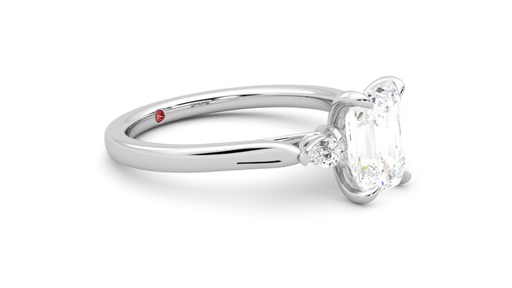 Taylor & Hart Faith Emerald Engagement Ring 360 degree image 7