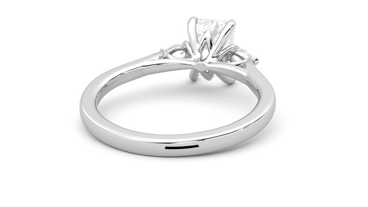 Taylor & Hart Faith Emerald Engagement Ring 360 degree image 14