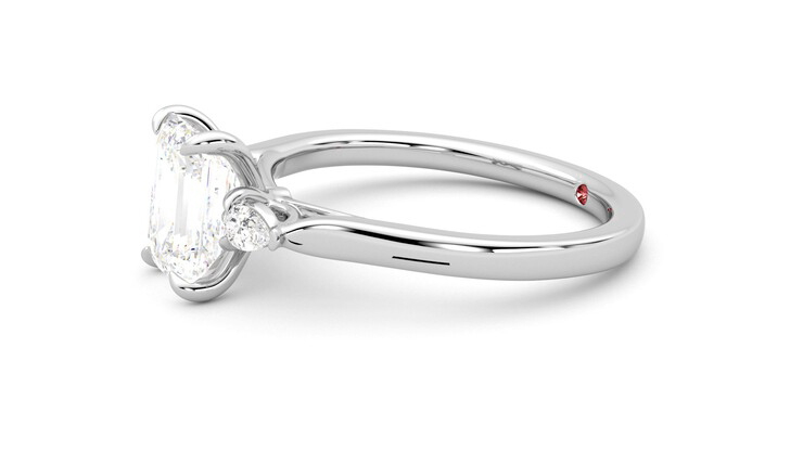 Taylor & Hart Faith Emerald Engagement Ring 360 degree image 22
