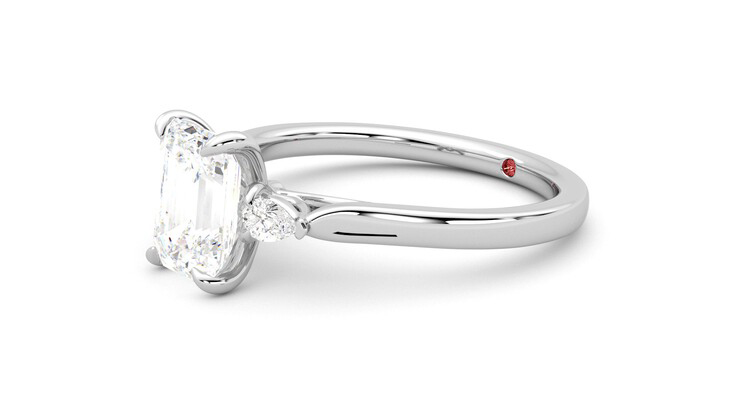 Taylor & Hart Faith Emerald Engagement Ring 360 degree image 23