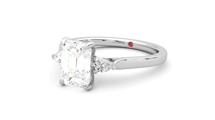 Taylor & Hart Faith Emerald Engagement Ring 360 degree image 25