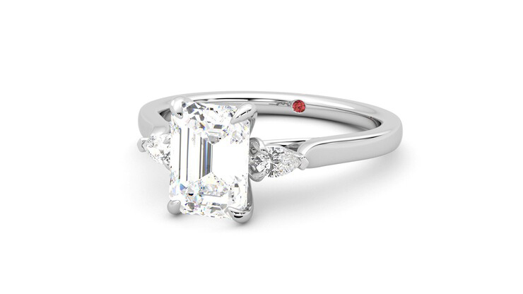Taylor & Hart Faith Emerald Engagement Ring 360 degree image 26