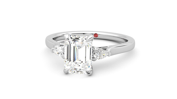 Taylor & Hart Faith Emerald Engagement Ring 360 degree image 27
